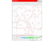 Mecosta County, MI <br /> Wall Map <br /> Zip Code <br /> Red Line Style 2024 Map