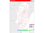 Menominee County, MI <br /> Wall Map <br /> Zip Code <br /> Red Line Style 2024 Map