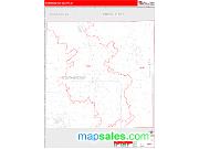 Montmorency County, MI <br /> Wall Map <br /> Zip Code <br /> Red Line Style 2024 Map