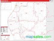 Oceana County, MI <br /> Wall Map <br /> Zip Code <br /> Red Line Style 2024 Map