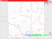 Ogemaw County, MI <br /> Wall Map <br /> Zip Code <br /> Red Line Style 2024 Map