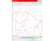 Osceola County, MI <br /> Wall Map <br /> Zip Code <br /> Red Line Style 2024 Map