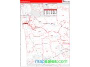 Ottawa County, MI <br /> Wall Map <br /> Zip Code <br /> Red Line Style 2024 Map
