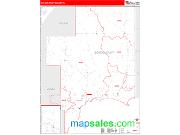 Schoolcraft County, MI <br /> Wall Map <br /> Zip Code <br /> Red Line Style 2024 Map