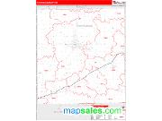 Shiawassee County, MI <br /> Wall Map <br /> Zip Code <br /> Red Line Style 2024 Map
