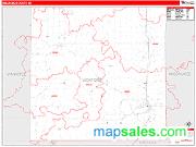 Wexford County, MI <br /> Wall Map <br /> Zip Code <br /> Red Line Style 2024 Map