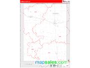 Waseca County, MN <br /> Wall Map <br /> Zip Code <br /> Red Line Style 2024 Map