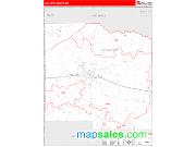 Lafayette County, MS <br /> Wall Map <br /> Zip Code <br /> Red Line Style 2024 Map