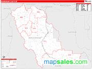 Beaverhead County, MT <br /> Wall Map <br /> Zip Code <br /> Red Line Style 2024 Map