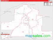 Big Horn County, MT <br /> Wall Map <br /> Zip Code <br /> Red Line Style 2024 Map