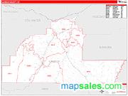 Carbon County, MT <br /> Wall Map <br /> Zip Code <br /> Red Line Style 2024 Map