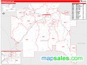 Cascade County, MT <br /> Wall Map <br /> Zip Code <br /> Red Line Style 2024 Map