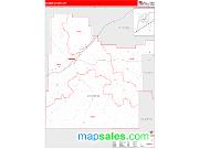 Custer County, MT <br /> Wall Map <br /> Zip Code <br /> Red Line Style 2024 Map