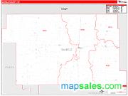 Daniels County, MT <br /> Wall Map <br /> Zip Code <br /> Red Line Style 2024 Map
