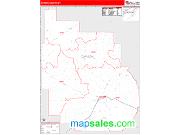 Dawson County, MT <br /> Wall Map <br /> Zip Code <br /> Red Line Style 2024 Map