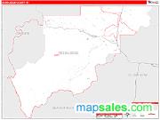 Deer Lodge County, MT <br /> Wall Map <br /> Zip Code <br /> Red Line Style 2024 Map