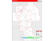 Lake County, MT <br /> Wall Map <br /> Zip Code <br /> Red Line Style 2024 Map