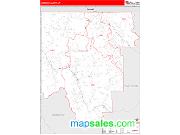 Lincoln County, MT <br /> Wall Map <br /> Zip Code <br /> Red Line Style 2024 Map