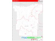 McCone County, MT <br /> Wall Map <br /> Zip Code <br /> Red Line Style 2024 Map