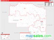 Richland County, MT <br /> Wall Map <br /> Zip Code <br /> Red Line Style 2024 Map