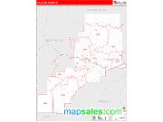 Stillwater County, MT <br /> Wall Map <br /> Zip Code <br /> Red Line Style 2024 Map