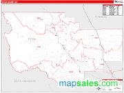 Teton County, MT <br /> Wall Map <br /> Zip Code <br /> Red Line Style 2024 Map
