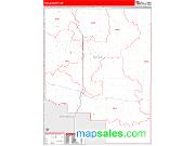 Toole County, MT <br /> Wall Map <br /> Zip Code <br /> Red Line Style 2024 Map