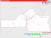 Carson City County, NV <br /> Wall Map <br /> Zip Code <br /> Red Line Style 2024 Map