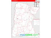 Sullivan County, NH <br /> Wall Map <br /> Zip Code <br /> Red Line Style 2024 Map