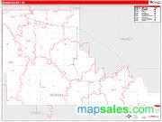 Benson County, ND <br /> Wall Map <br /> Zip Code <br /> Red Line Style 2024 Map