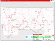 Bottineau County, ND <br /> Wall Map <br /> Zip Code <br /> Red Line Style 2024 Map