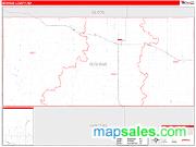 Bowman County, ND <br /> Wall Map <br /> Zip Code <br /> Red Line Style 2024 Map