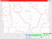Cavalier County, ND <br /> Wall Map <br /> Zip Code <br /> Red Line Style 2024 Map