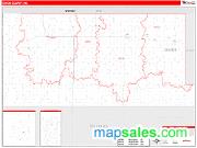 Divide County, ND <br /> Wall Map <br /> Zip Code <br /> Red Line Style 2024 Map