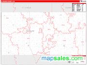 La Moure County, ND <br /> Wall Map <br /> Zip Code <br /> Red Line Style 2024 Map