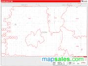 Logan County, ND <br /> Wall Map <br /> Zip Code <br /> Red Line Style 2024 Map