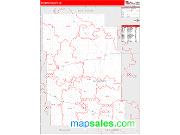 McHenry County, ND <br /> Wall Map <br /> Zip Code <br /> Red Line Style 2024 Map