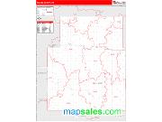 Nelson County, ND <br /> Wall Map <br /> Zip Code <br /> Red Line Style 2024 Map