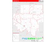 Ramsey County, ND <br /> Wall Map <br /> Zip Code <br /> Red Line Style 2024 Map