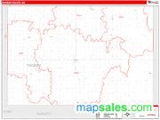 Ransom County, ND <br /> Wall Map <br /> Zip Code <br /> Red Line Style 2024 Map