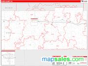 Stark County, ND <br /> Wall Map <br /> Zip Code <br /> Red Line Style 2024 Map