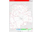 Fairfield County, OH <br /> Wall Map <br /> Zip Code <br /> Red Line Style 2024 Map
