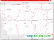 Fulton County, OH <br /> Wall Map <br /> Zip Code <br /> Red Line Style 2024 Map