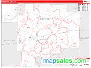 Guernsey County, OH <br /> Wall Map <br /> Zip Code <br /> Red Line Style 2024 Map