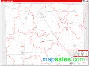 Huron County, OH <br /> Wall Map <br /> Zip Code <br /> Red Line Style 2024 Map