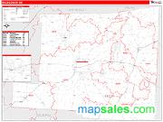 Knox County, OH <br /> Wall Map <br /> Zip Code <br /> Red Line Style 2024 Map