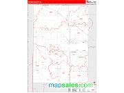 Mercer County, OH <br /> Wall Map <br /> Zip Code <br /> Red Line Style 2024 Map
