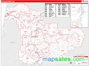 Douglas County, OR <br /> Wall Map <br /> Zip Code <br /> Red Line Style 2024 Map