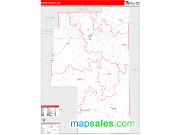 Harney County, OR <br /> Wall Map <br /> Zip Code <br /> Red Line Style 2024 Map
