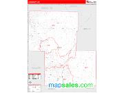 Lake County, OR <br /> Wall Map <br /> Zip Code <br /> Red Line Style 2024 Map